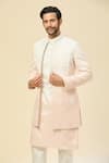 Shop_RNG Safawala_White Silk, Crepe Embroidery Sherwani And Kurta Set _Online_at_Aza_Fashions