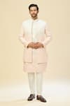 Buy_RNG Safawala_White Silk, Crepe Embroidery Sherwani And Kurta Set _at_Aza_Fashions