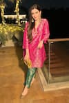 Buy_MINIME ORGANICS_Pink Brocade, Cotton Woven Kurta Set _at_Aza_Fashions