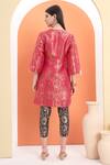Shop_MINIME ORGANICS_Pink Brocade Embroidery Designer Woven Kurta Set _at_Aza_Fashions