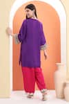 Shop_MINIME ORGANICS_Purple , Satin And Pink Designer Kurta Set _at_Aza_Fashions
