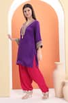 MINIME ORGANICS_Purple , Satin And Pink Designer Kurta Set _at_Aza_Fashions