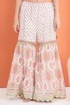 MINIME ORGANICS_Off White Cotton Embroidery Printed Kurta Sharara Set _Online_at_Aza_Fashions