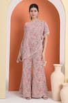 Buy_MINIME ORGANICS_Pink Georgette Tassels Embroidered Tunic And Palazzo Set _at_Aza_Fashions