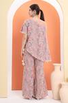 Shop_MINIME ORGANICS_Pink Georgette Tassels Embroidered Tunic And Palazzo Set _at_Aza_Fashions
