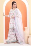 Buy_MINIME ORGANICS_Off White Cotton Sequins Floral Print Kurta Set _Online_at_Aza_Fashions