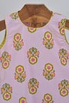 MINIME ORGANICS_Pink Cotton Zari Floral Print Baby Kurta Set _Online_at_Aza_Fashions
