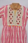 Shop_Minime Organics_Magenta Cotton Tassels, Embroidery Pink Printed Kurta Sharara Set _at_Aza_Fashions