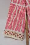 Minime Organics_Magenta Cotton Tassels, Embroidery Pink Printed Kurta Sharara Set _Online_at_Aza_Fashions
