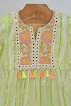 Buy_MINIME ORGANICS_Green Cotton Tassels, Embroidery Light Printed Kurta Sharara Set _Online_at_Aza_Fashions