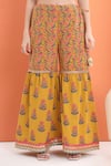 MINIME ORGANICS_Yellow Cotton, Chiffon Embroidery, Sequins Printed Kurta Set With Dupatta _at_Aza_Fashions
