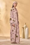 Buy_Masaba_Pink Crepe, Cotton, Linen Collared Pirouette Picnic Set _Online_at_Aza_Fashions