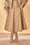 Shop_Masaba_Beige Cotton, Linen, Crepe, Silk Embroidery Miniature Dreams Bomber Jacket Set _Online_at_Aza_Fashions