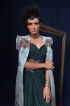 Buy_Adi By Aditya Khandelwl_Blue Jacquard Embroidery Sweetheart , Round And Green Hand Kurta Set 