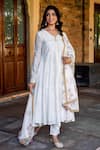 Buy_Missprint_White Chanderi, Cotton Embroidery V-neck Nisha Anarkali Kurta Set _at_Aza_Fashions