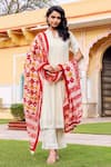 Buy_Missprint_White Cotton, Silk Embroidery Keyhole Neck Antique Chanderi Kurta Set 