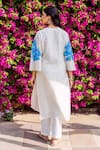 Shop_Missprint_White Cotton, Silk Embroidery Round Neck Aarohi Chanderi Brush Painted Set _at_Aza_Fashions