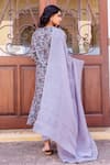 Shop_Missprint_Blue Cotton, Silk Embroidery V-neck Aarna Chanderi Kurta Set _at_Aza_Fashions