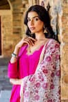 Buy_Missprint_Pink Cotton, Silk Embroidery Round Neck Rhea Radiant Chanderi Kurta Set 