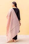 Shop_Missprint_Black Cotton, Silk Embroidery V-neck Chanderi Kurta Set _at_Aza_Fashions