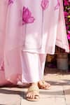 Missprint_Pink Organza, Cotton Embroidery V-neck Aria Kurta Set _Online_at_Aza_Fashions