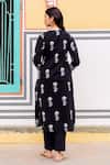 Shop_Missprint_Black Cotton Embroidery Split V-neck Meera Printed Kurta Set _at_Aza_Fashions