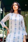 Shop_Missprint_Blue Organza, Cotton Round Neck Nila Kurta Set 