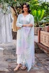 Buy_Missprint_Blue Cotton Lace Split V-neck Pastel Kurta Set 