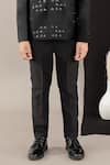 Buy_LITTLE BRATS_Black Viscose Stones Hand Embroidered Boys Prince Coat Set _Online_at_Aza_Fashions