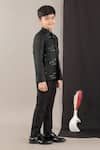 Shop_LITTLE BRATS_Black Viscose Stones Hand Embroidered Boys Prince Coat Set _Online_at_Aza_Fashions
