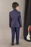 Shop_LITTLE BRATS_Blue Viscose Geometrical Pattern Kids Tuxedo Set _at_Aza_Fashions