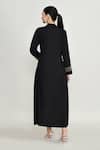 Shop_Abbaran_Black Rayon Embroidery Mandarin Collar Kurta Set With Palazzo _at_Aza_Fashions