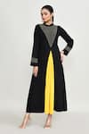 Buy_Abbaran_Black Rayon Embroidery Mandarin Collar Kurta Set With Palazzo _at_Aza_Fashions