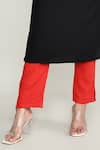 Buy_Abbaran_Black Rayon Embroidery Round Neck Kurta Set With Pant _Online_at_Aza_Fashions