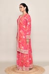 Buy_Abbaran_Pink Chinon Embroidery, Sequins Round Neck Silk Kurta Set _Online_at_Aza_Fashions