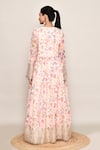 Shop_Abbaran_Off White Georgette, Chiffon Embroidery, Sequins V-neck Floral Anarkali Set  _at_Aza_Fashions
