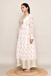 Abbaran_Off White Silk, Organza Embroidery, Sequins Round Neck, Kurta Palazzo Set _Online_at_Aza_Fashions