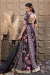 Buy_LABEL FLAMINGO BY VRINDA_Purple Cotton, Silk, Organza Cut Work, Floral Embroidered Kali Lehenga Set 