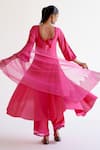 Shop_Devnaagri_Fuchsia Cotton, Silk Organza Lace, Embroidery Pink Anarkali Set With Dupatta _at_Aza_Fashions