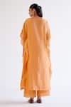 Shop_Devnaagri_Orange Silk, Chanderi Embroidery V-neck Kaftan Set _at_Aza_Fashions