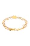 Ruby Raang_Gold Plated Pearls, Stones, Beads Polki Kundan Anklets _Online_at_Aza_Fashions