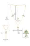 Ruby Raang_Green Beads, Pearls Gold Plated Jewellery Set _at_Aza_Fashions