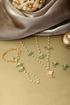 Shop_Ruby Raang_Green Beads, Pearls Gold Plated Jewellery Set _Online