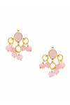 Shop_Ruby Raang_Pink Stones, Beads, Pearls Gold Plated Kundan Jewellery Set 
