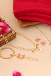 Buy_Ruby Raang_Pink Stones, Beads, Pearls Gold Plated Kundan Jewellery Set _Online