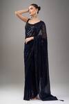 Buy_Mint N Oranges_Blue Georgette Sequins Designer Pure Saree _at_Aza_Fashions
