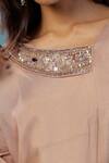 Shop_Two Sisters By Gyans_Gold Chinon Beads, Sequins Round Neck Designer Kurta Set 