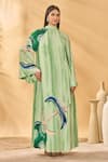 Buy_Masaba_Ivory Crepe V-neck Ivy Horizon Reversible Kaftan _at_Aza_Fashions