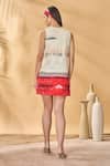Shop_Masaba_Ivory Linen Round Neck Half Seen Shift Dress _at_Aza_Fashions