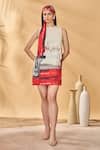 Shop_Masaba_Ivory Linen Round Neck Half Seen Shift Dress _Online_at_Aza_Fashions
